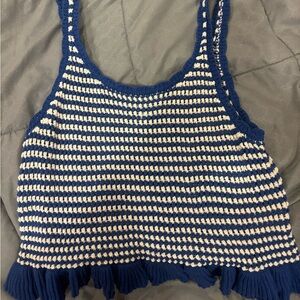 American Eagle Outfitters Navy and Cream Knit Camisole